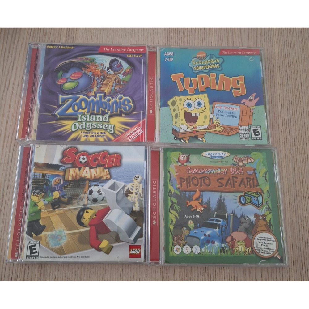 (4) LOT Scholastic  Win/Mac CDROM PC -The Learning Company